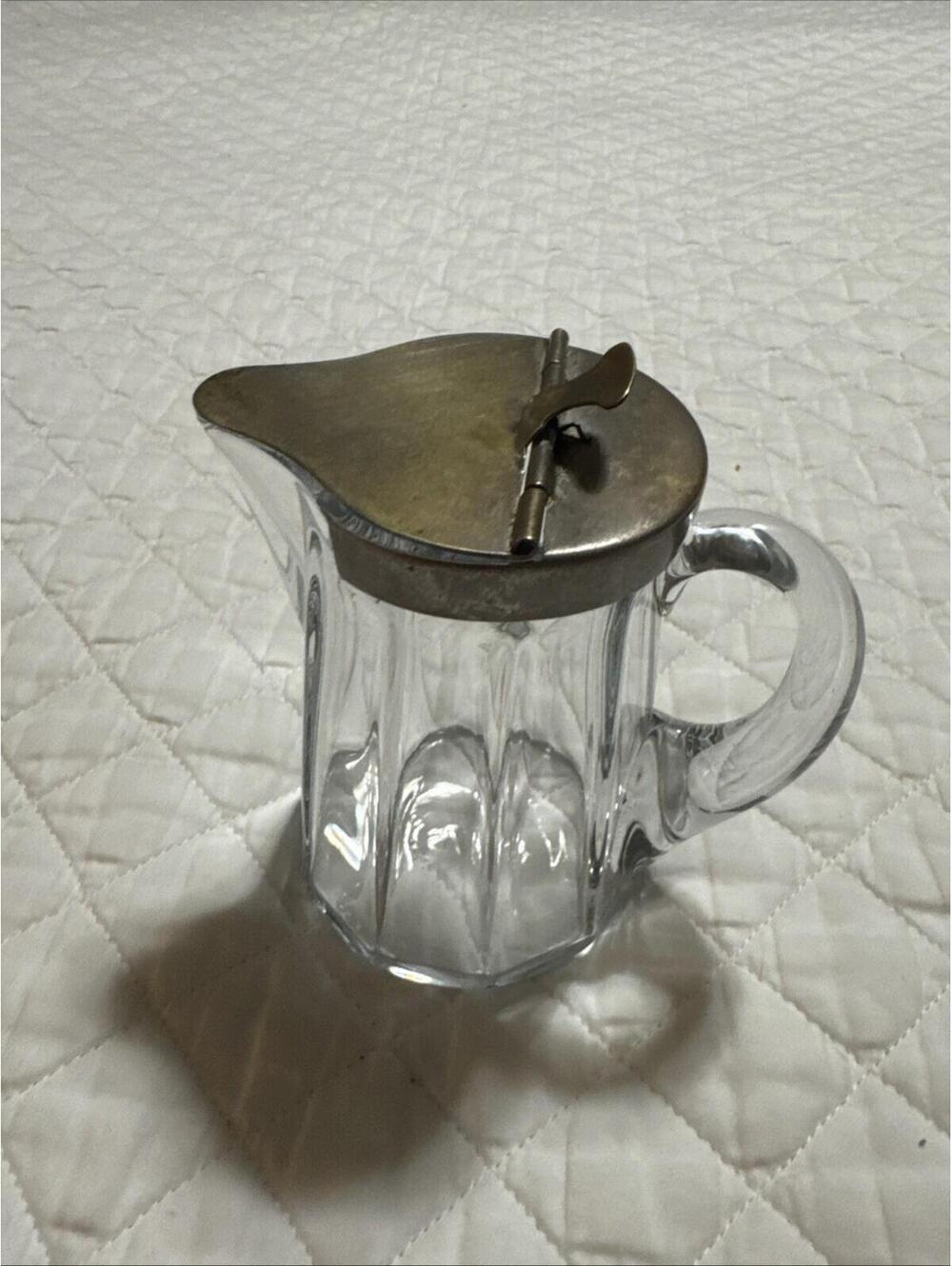 Vintage Beveled Glass Pitcher Creamer